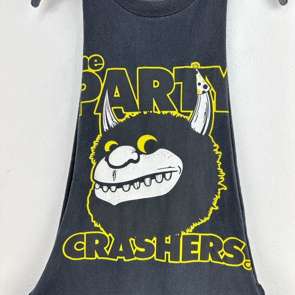 Orisue‎ Muscle Tee Mens M Black Yellow 100% Cotton The Party Crashers Graphic - Picture 3 of 9